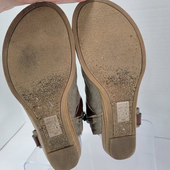 Blowfish Womens 8 Malibu Balla Canvas Micro Wedgepen Toe Gladiator Sandals - Picture 7 of 11